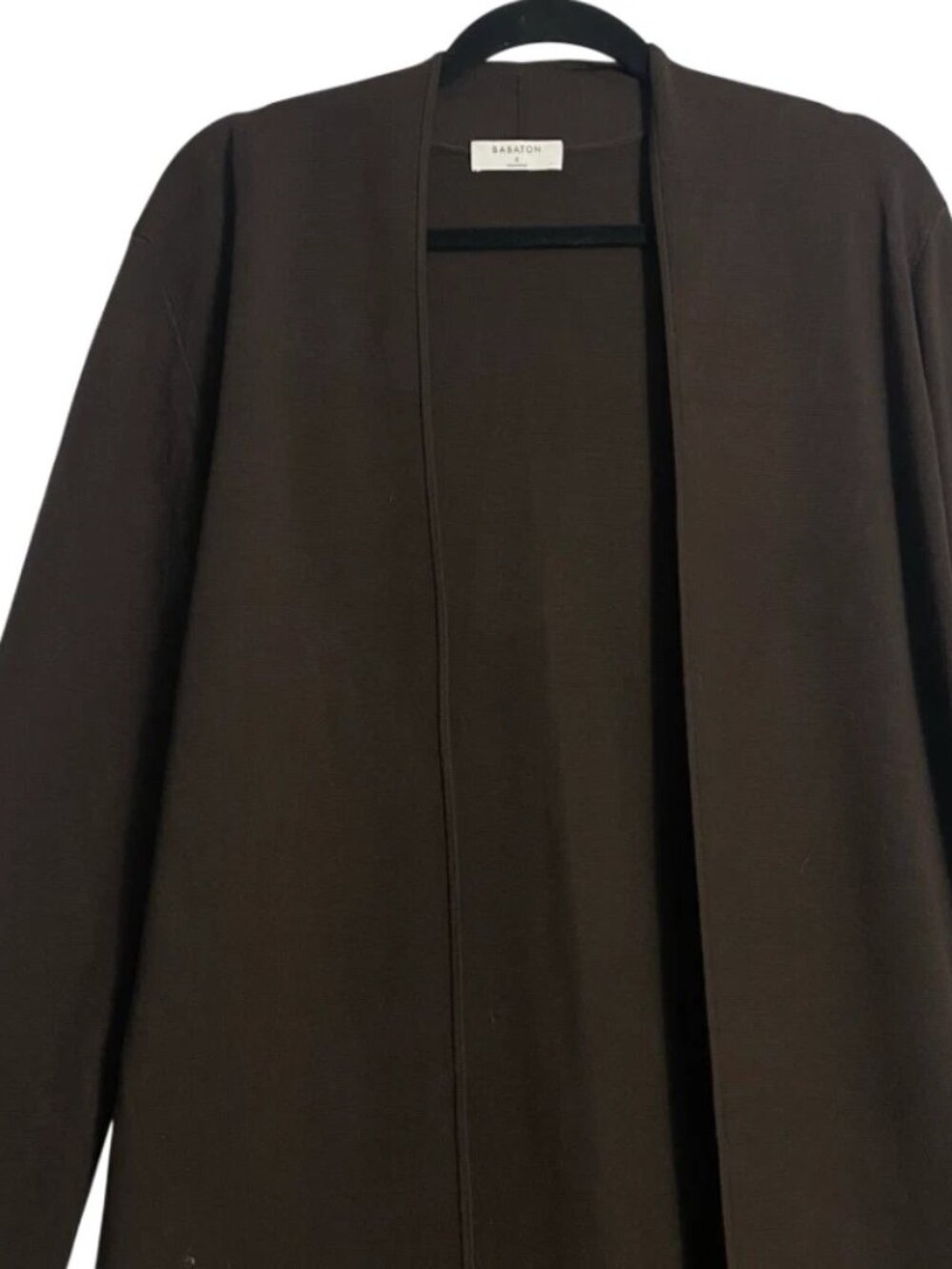 Aritzia Babaton Womens Dark Coffee Brown Duster Cardigan Sweater Size Small - Picture 3 of 6